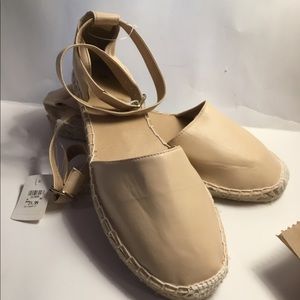 Tan espadrille sandals size 10